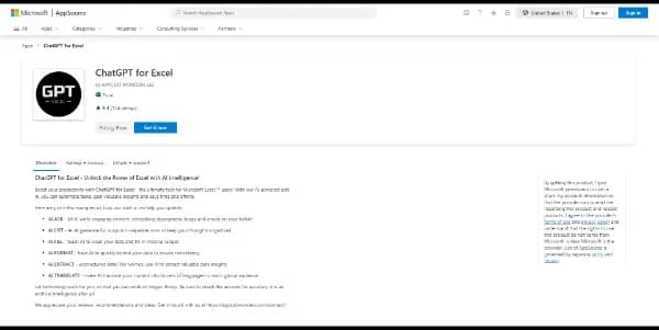 ChatGPT for Excel