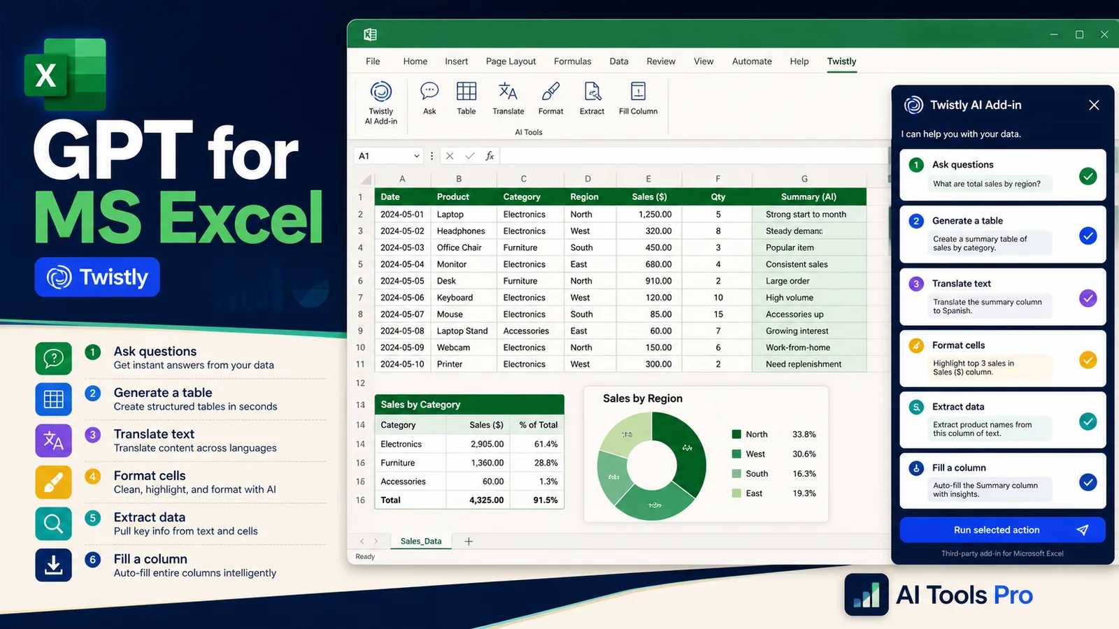 GPT for MS Excel (Twistly)